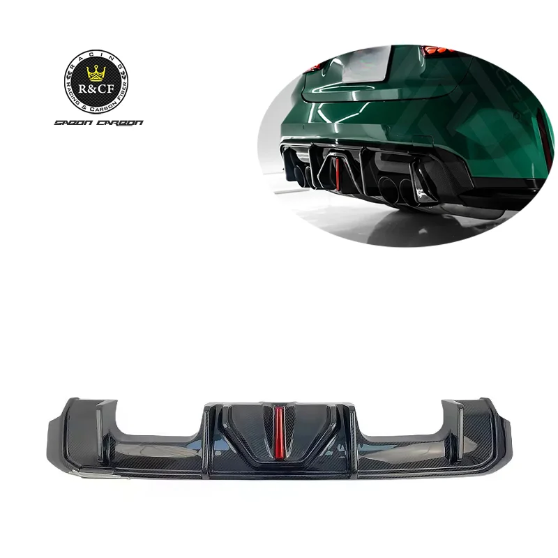 

LED G80 M3 Carbon Fiber Rear Bumper Diffuser Lip Spoiler for BMW G80 M3 G82 M4 2021-2022