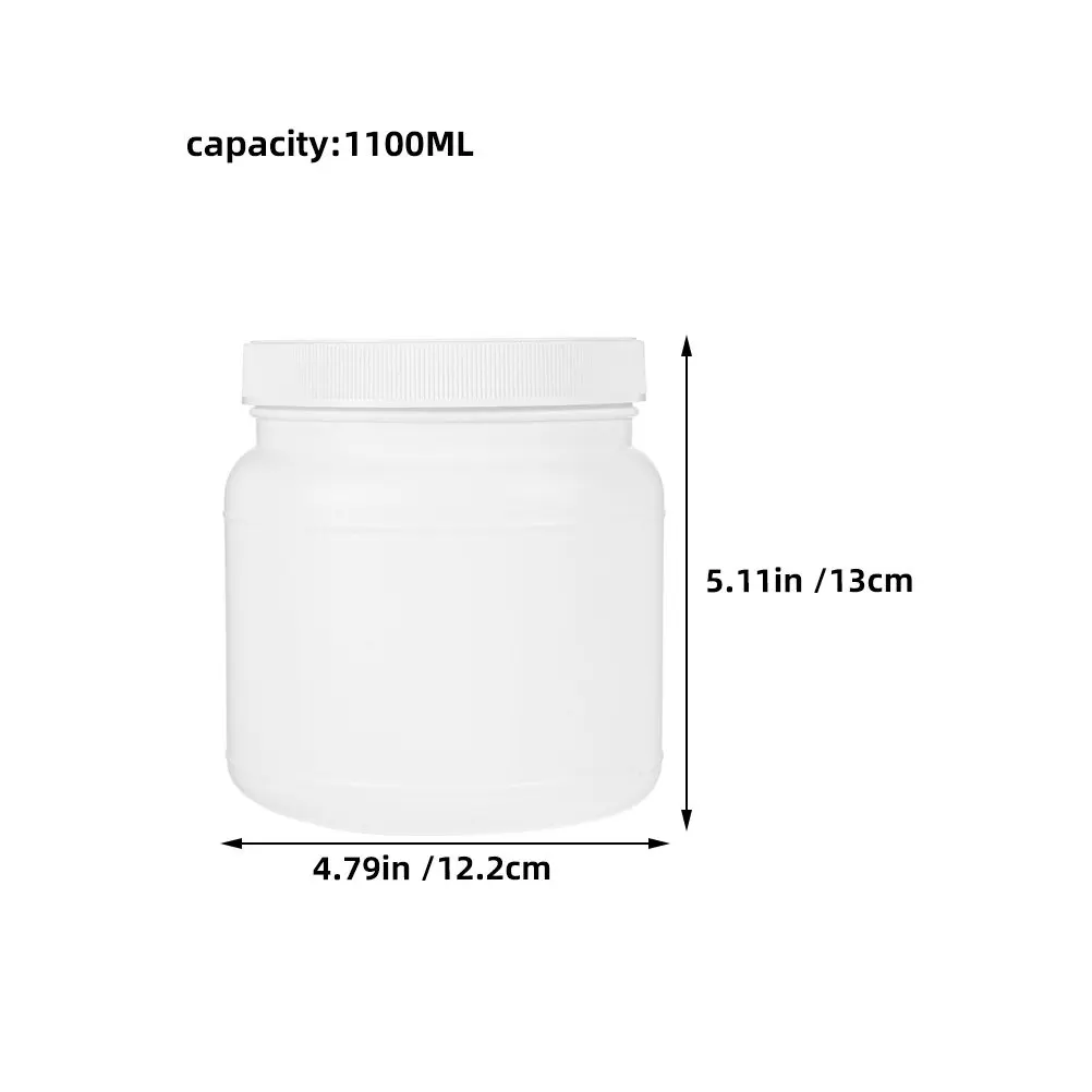 2Pcs Opaque White Plastic Milk Powder Containers Wide Mouth Airtight Sealing Large Capacity Powder Storage Jar for Kitchen