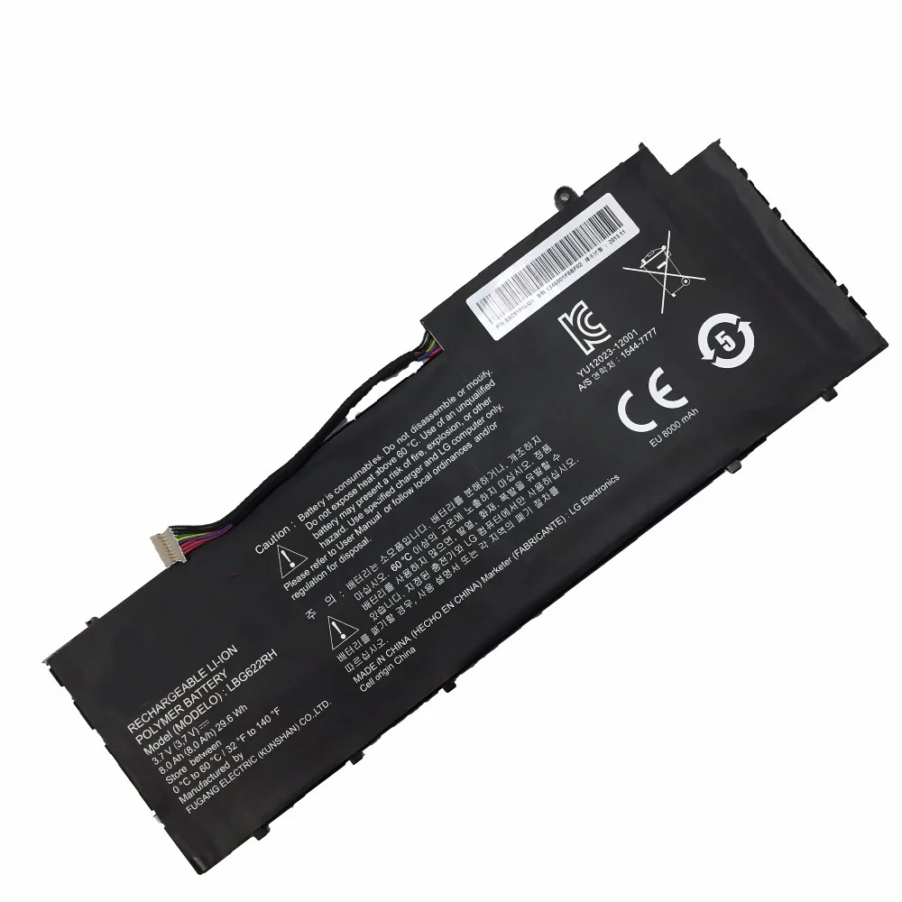 LBG622RH New Genuine Laptop Battery For LG XNOTE Series Notebooks 3.7V 8000mAh 29.6Wh