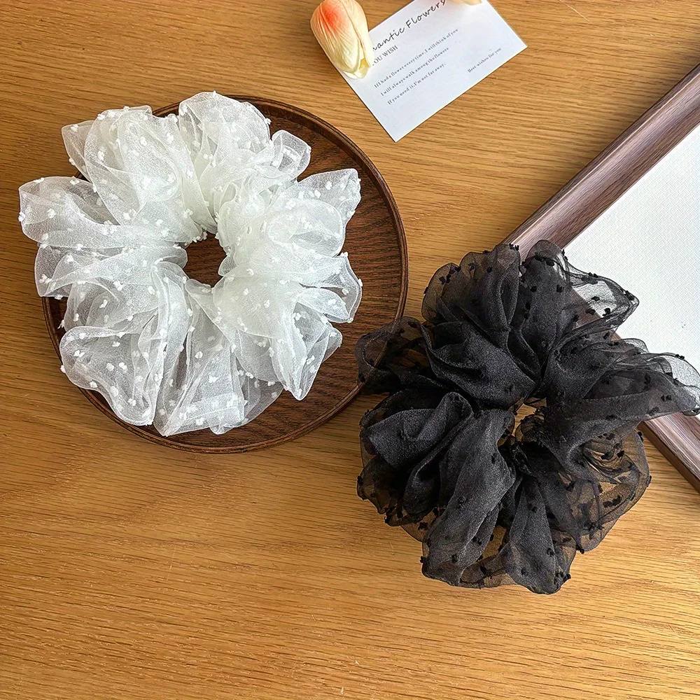

Stretchy Fluffy Mesh Hair Band Breathable Wide Pleated Headwear for Women Girls Fashion Hair Hoop Accessories