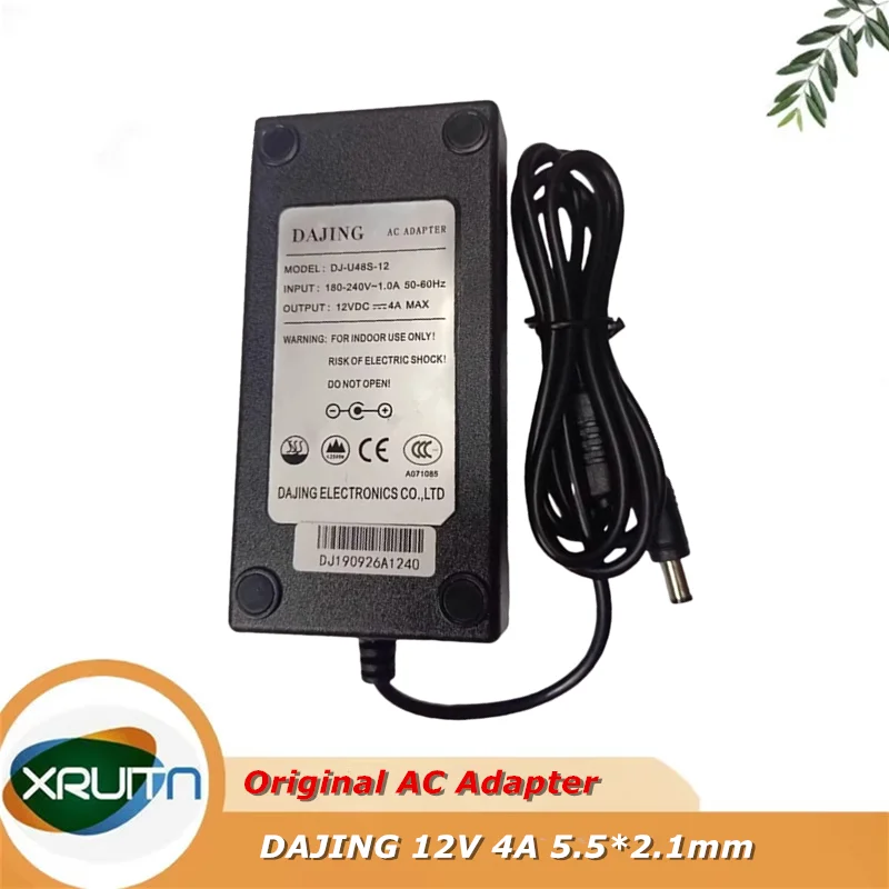 Genuine DAJING DJ-U48S-12 12V 4A AC Adapter ADP-48D12 Charger FOR 15INCH 17INCH 19INCH lcd MONITOR SINGLE LAMP LCD DISPLAY