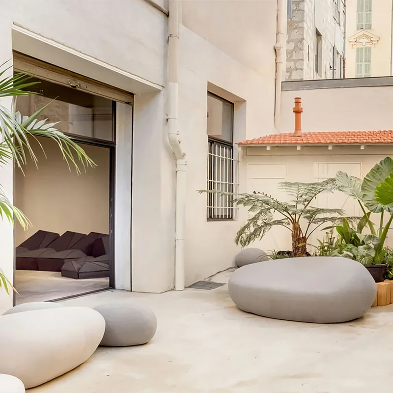 FRP, sedia per il tempo libero, centro commerciale, creativa, borsa morbida, ciottoli, styling, interni seduta