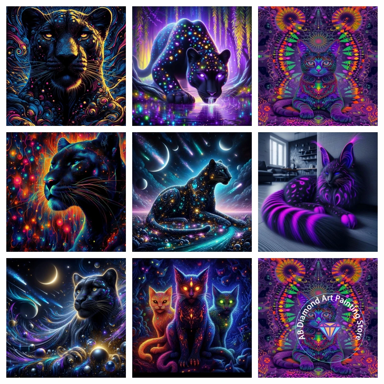 

Набор алмазной живописи с изображением кота и леопарда, 5D DIY, мультяшная алмазная вышивка, ручная работа, детский подарок, поделки, украшение дома