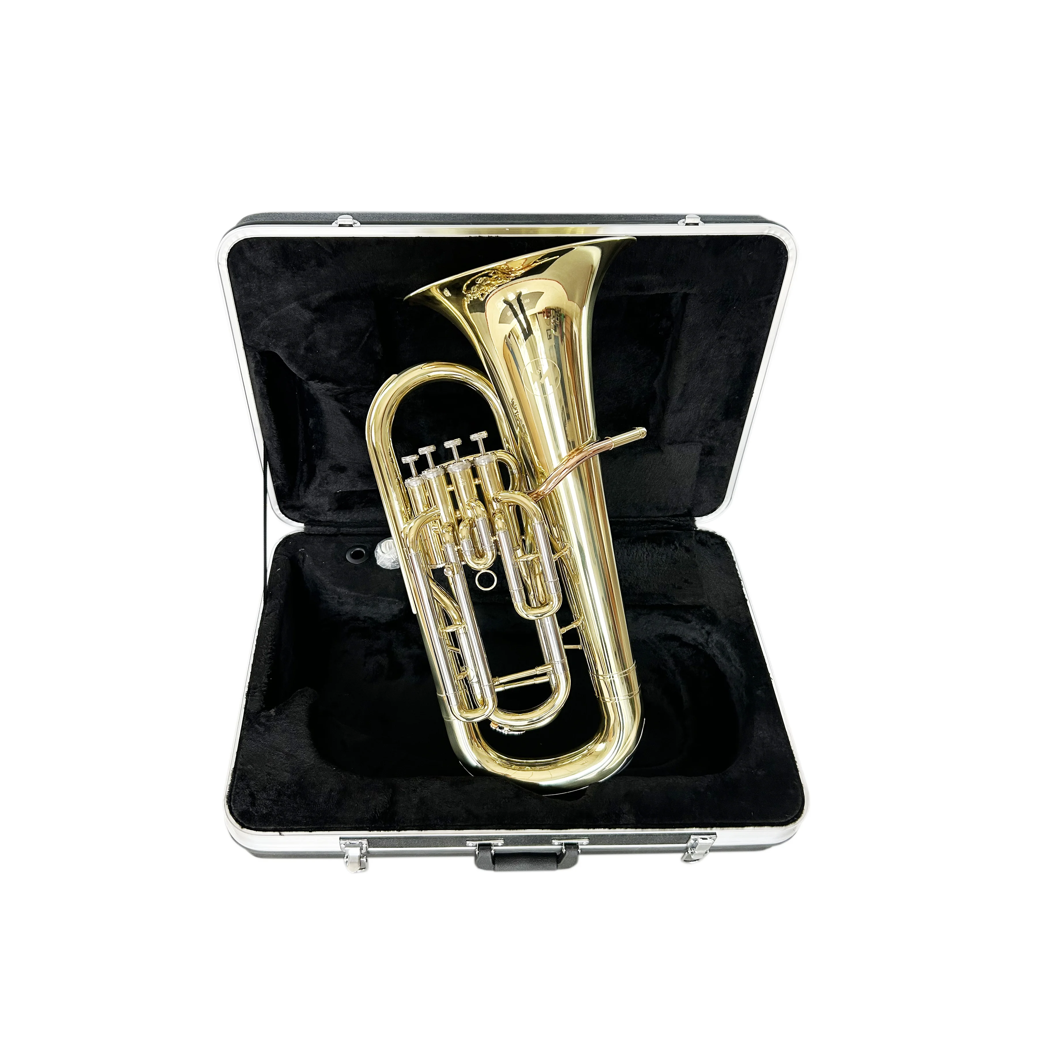 Professional Bb Tone Euphonium With Gold 4 Upright Pistons Brass Body Gold Lacquer Finish Wind Instrument For Sale JYEP742