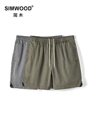 SIMWOOD 2024 Summer New Oversize Garment Washed Plaid Beach Shorts Men Drawstring Plus Size Shorts