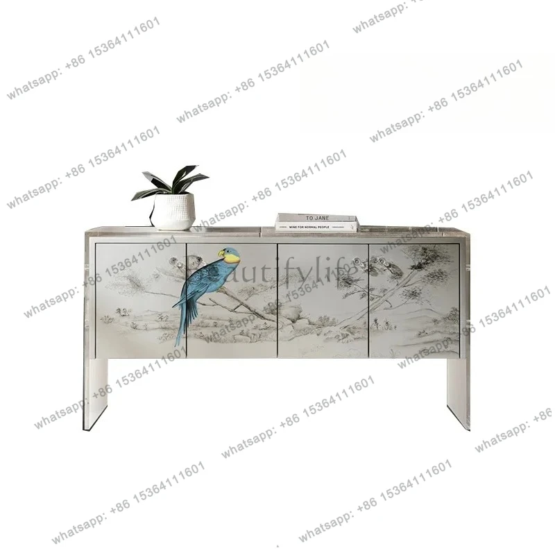 Italian light luxury dining side cabinet ultra-thin simple storage porch cabinet decorative restaurant wine cabinet