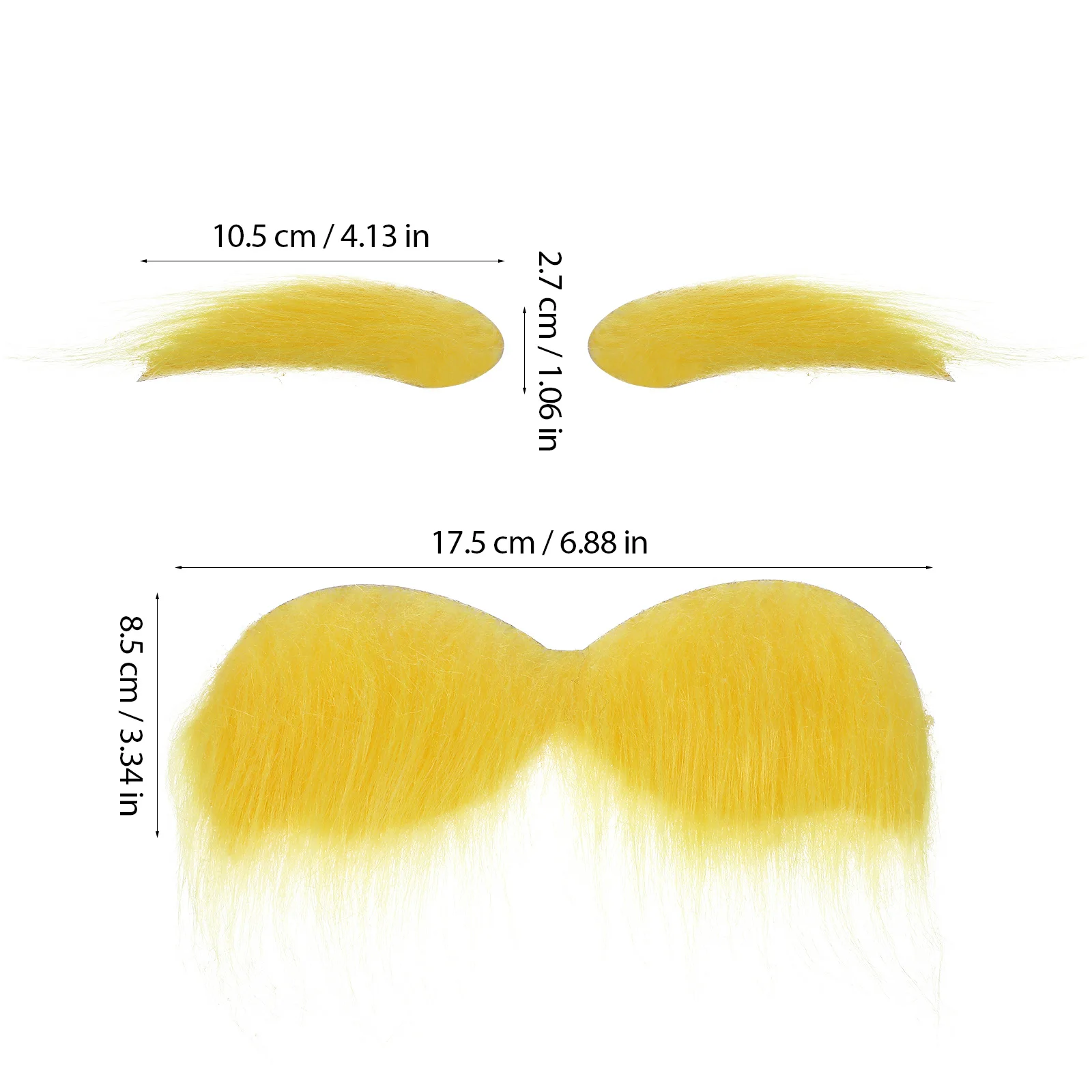1Set Yellow Cosplay Beard Fake Eyebrow Party Supply Costume Prop Fake Mustache Lightweight Comfortable Accessory