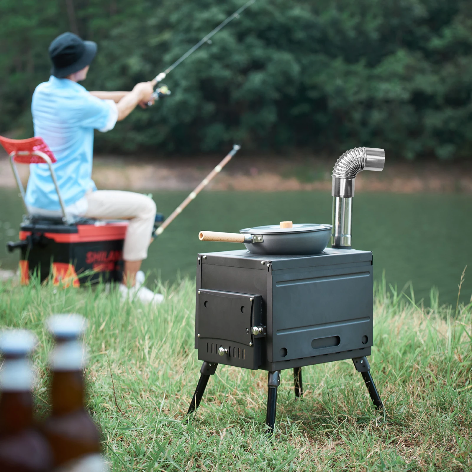 

2pcs Steel Fireplace Chimney Pipe Camping Wood Stove 45 Stove Flue Pipe Elbow Degree 90 Degree Elbow Spacesaving Outdoor