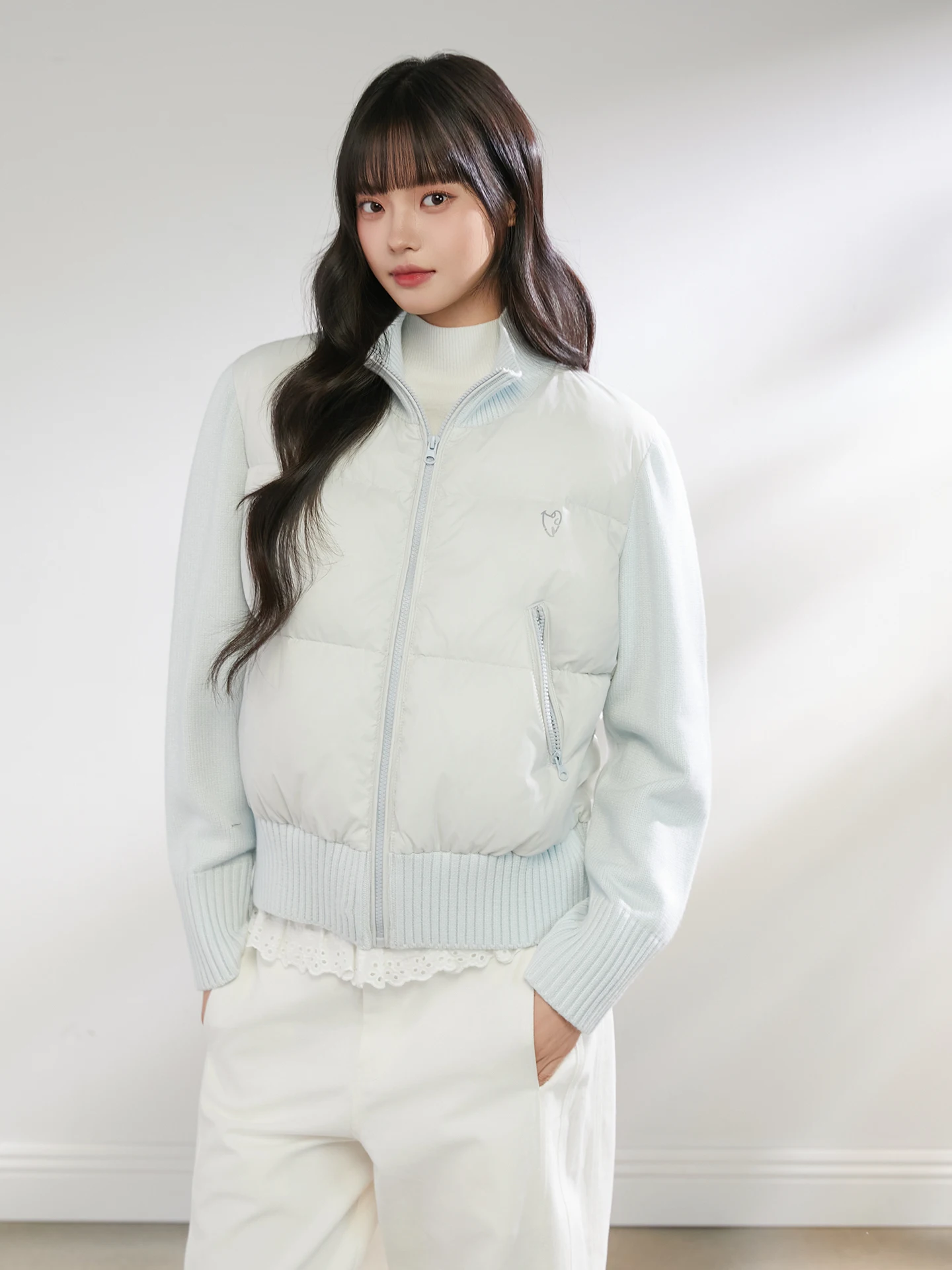 

King Prince Korean Design Sle Women's Sweater Du down Jaet Warm Outerwear Winter Coat Straight Cut Thi Long Sve