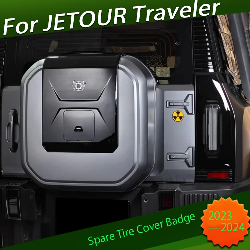 Rear Spare Tire Cover Badge Suitable for Chery JETOUR Traveler T2 2023 Modification with Metal Four-wheel Drive Off-road Logo