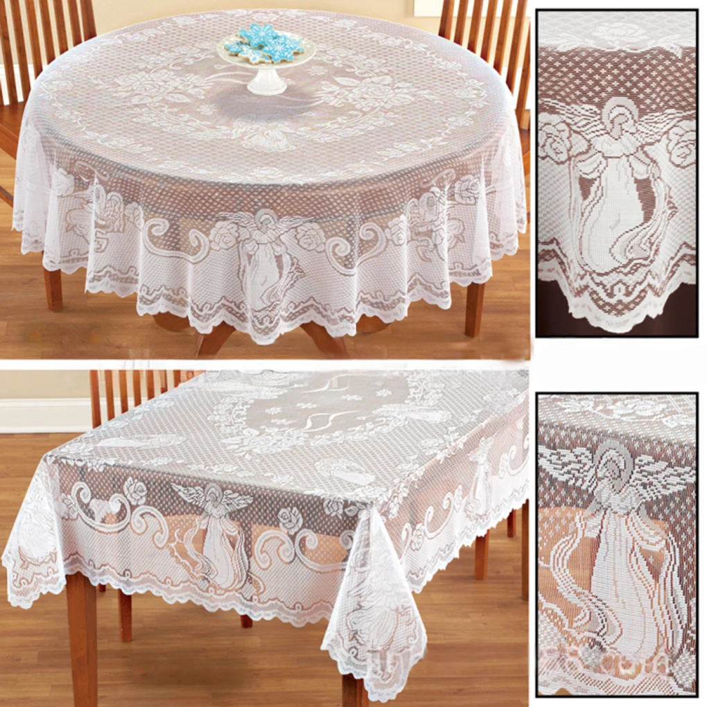 White Tablecloth Party Supplies Lace Table Cover Restaurant Wedding