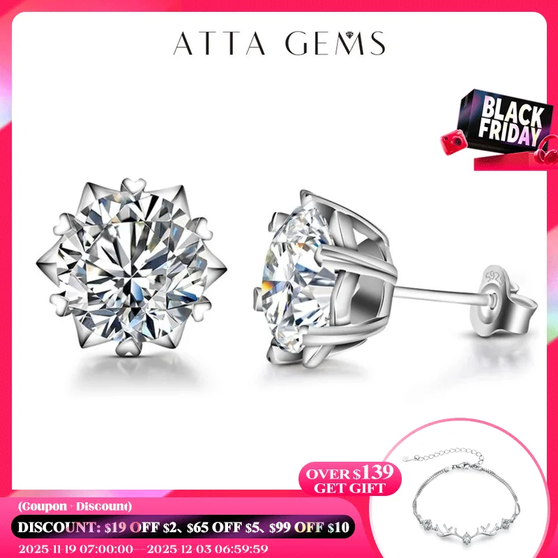 

Серьги из серебра 100% пробы с муассанитом 925 карата