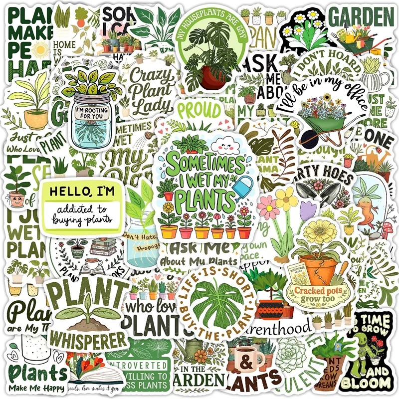 

10/30/50PCS Funny Colored Plant PVC Sticker Aesthetic Decoration Scrapbooking Supplies DIY Hand Accounting