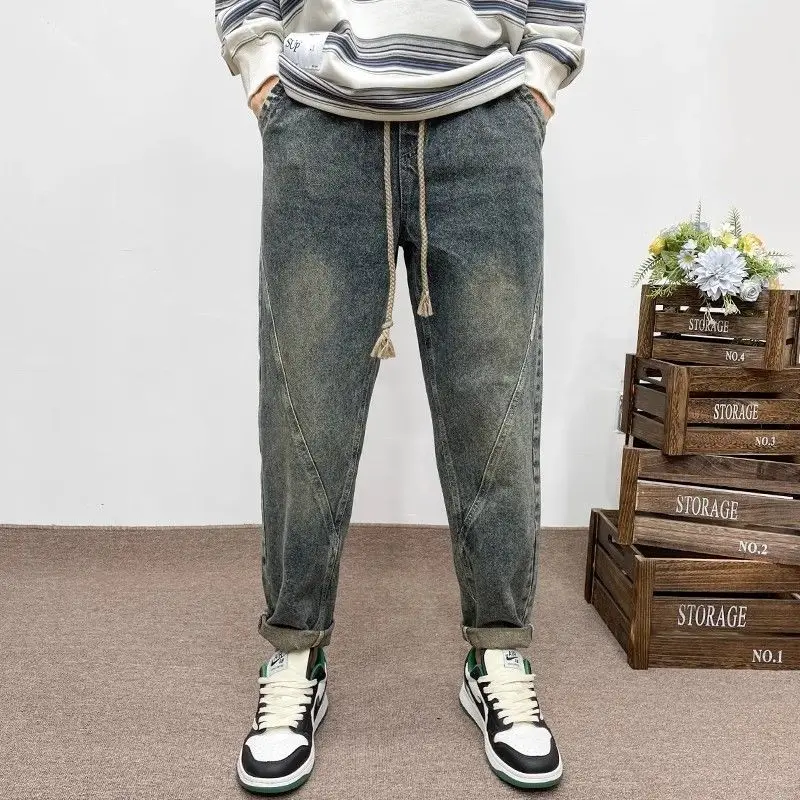 Summer New Original Trendy Brand Retro Jeans Harlan Men's Loose Ruffian Handsome Casual Pants Streetwear Men Cargo Pants Men