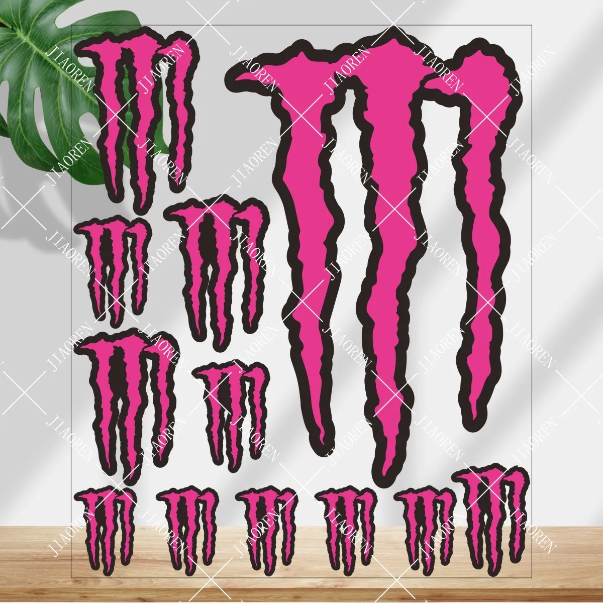 

Рождественская наклейка Monster Energy с розовым логотипом, мотоциклетный бак, шлем, комплект светоотражающих наклеек для автомобиля и велосипеда # 2