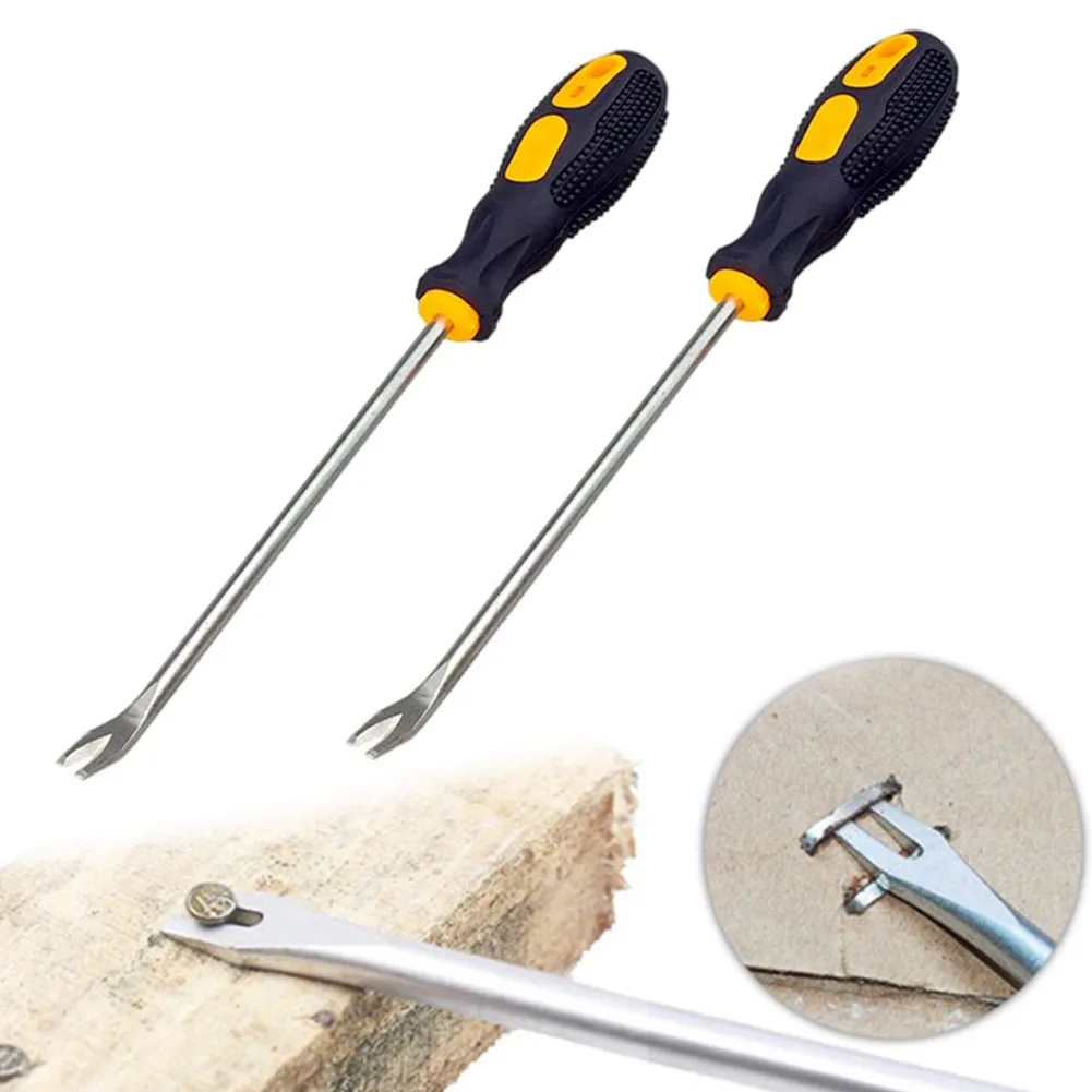 Nail Puller Pry Tool Nail Remover U V Type Screwdriver 260mm For Home Workshop Staple Remover Screwdriver