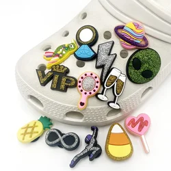 Shiny Style Shoe Charms Accessories Lightning Ring Lollipop Designer Shoes Upper Pins Decoration Sandals Clogs Buckle Kid Gift