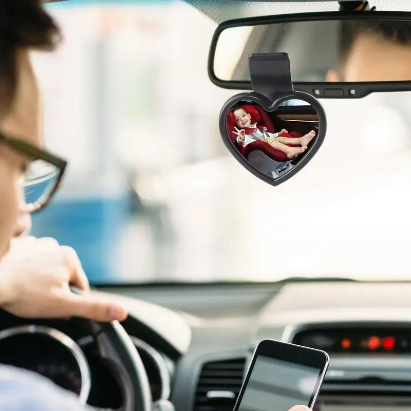 Back Facing Child Seat Mirrow Child Seat Heart-Shaped Rearview Mirrow Safely Monitor Child In Rear Facing Car Seat For Cars Auto