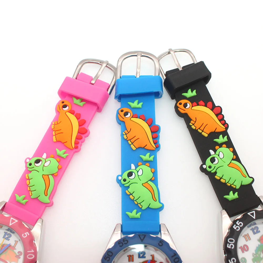 어린이 실리콘 스트랩 공룡 시계, 3D 만화, 소년, 소녀, 학생 선물, 어린이, 고품질, 새로운 도착