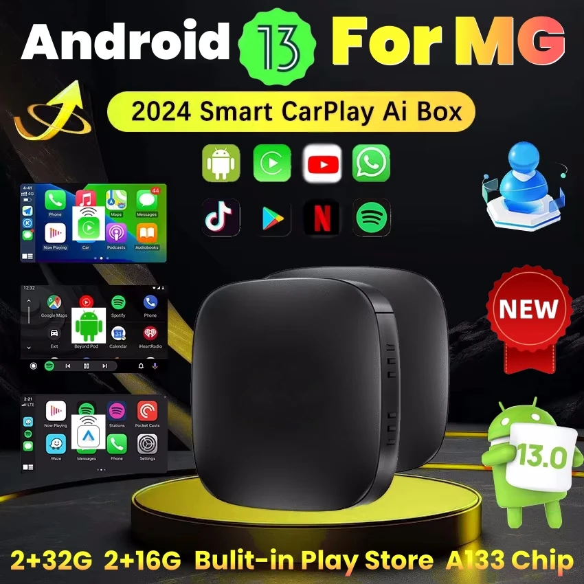 Android 13 Car Ai Box Bezprzewodowy adapter Carplay Android Auto dla Netflix Youtube dla MG ZS EV MULAN MG4 MG5 EHS MARVEL R MAXUS