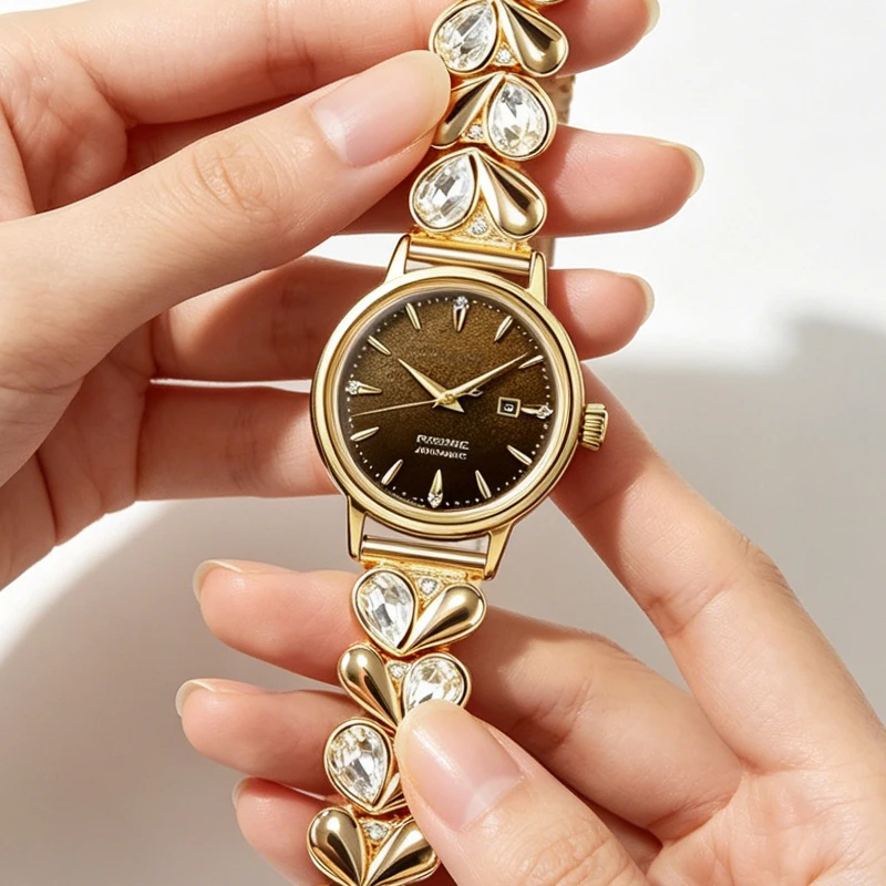 Ladies Diamond‑Encrusted Stainless Steel Watch Strap Replacement for Seiko Presage Cocktail SRE017 SRE018 SRE020J1 Watch Band