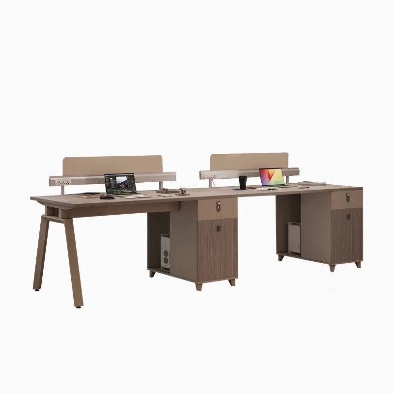 HYS desk staff four or six staff desk with screen, staff office computer table and chair combination