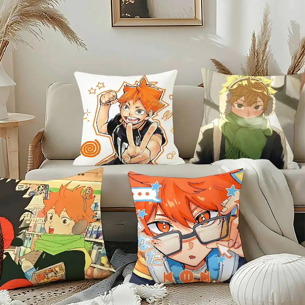 Anime S-Shoyo Hinata-s Throw Pillow Covers Pattern Cushion Cover Suitable For Sofa Bedroom Car Pillow Cover