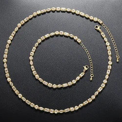 Candy Bracelet for Women Geometric Zirconia Gentleman's Necklace/Bracelet Gold-plated Brass Jewelry Wholesale:VL235 VL242
