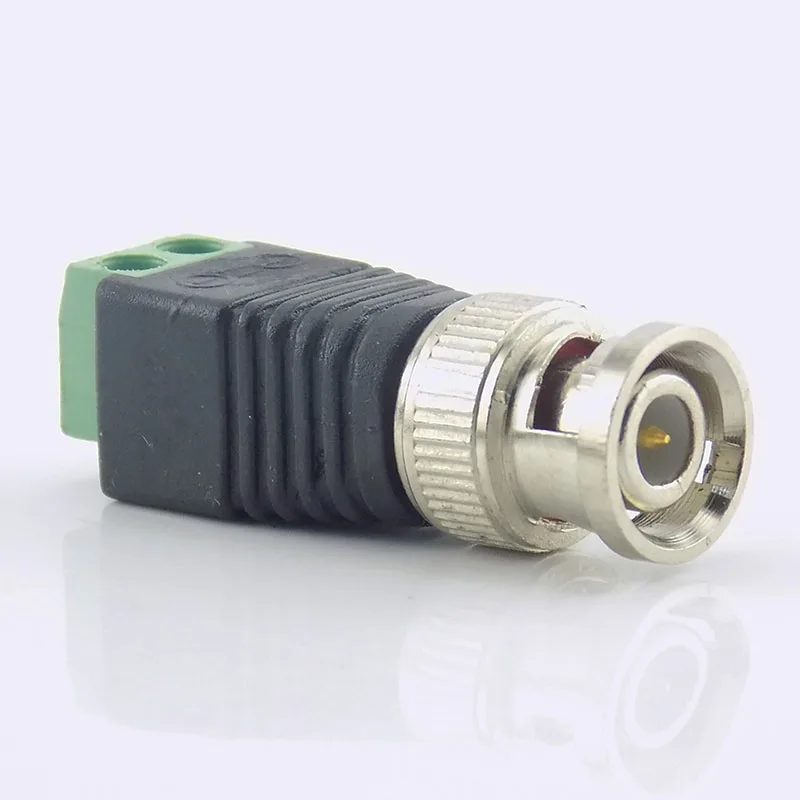 Conector macho BNC coaxial CAT5, adaptador de enchufe para sistema de seguridad, accesorios de vigilancia CC para cámara CCTV, Balun de vídeo, 5/10 piezas