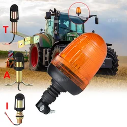Amber Beacon Hazard Warning Safety LED Strobe Lights for Golf Cart Truck Tractor Forklift Snowplow Excavator,Base Bracket Pole 