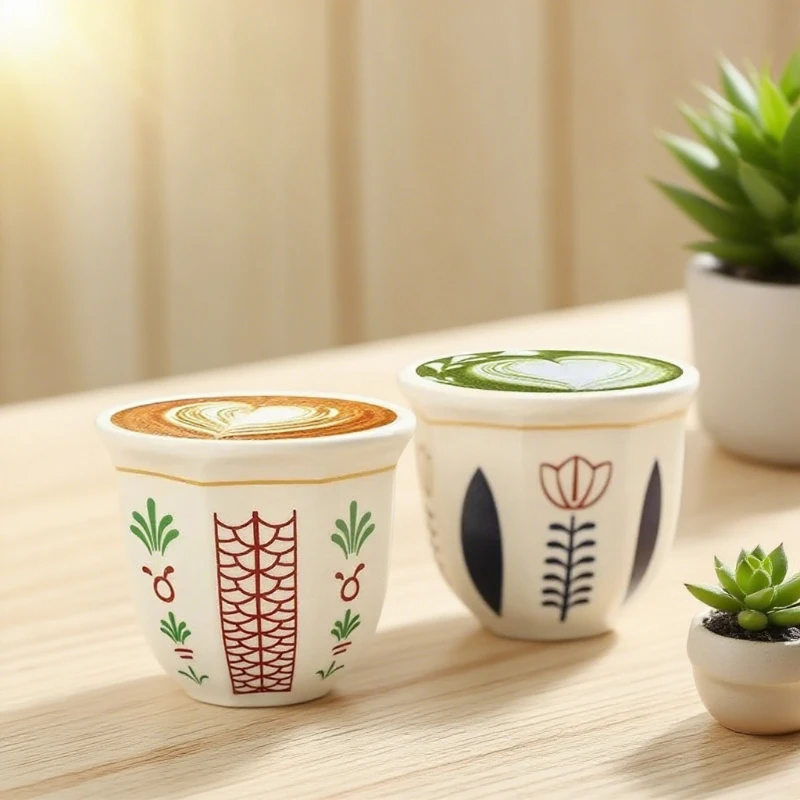 180 ml/250 ml Espressotassen Kunst Blumenmuster Verbrühungsschutz Latte Kaffeetassen Handgehaltene Keramiktassen Cappuccino Teetasse Weihnachtsgeschenk