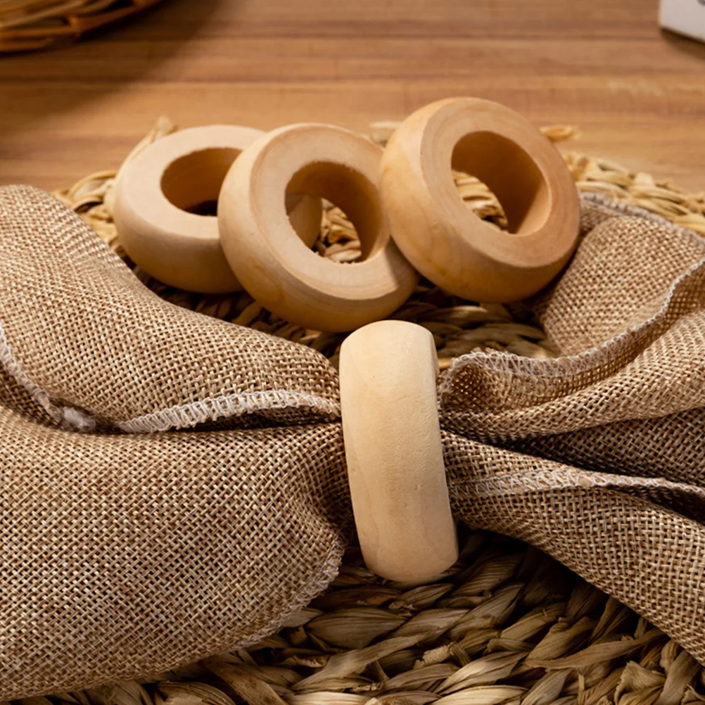 10 Pcs Wooden Napkin Rings Country Holder Decorative Dining Table Serviette Wreath Napkins