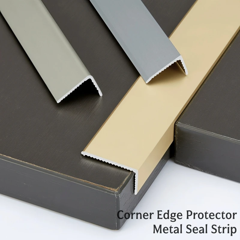 90° Right Angle Corner Trim Aluminum Profile L-Shaped Inflexible Step Stair Protector Edge Banding Floor Window Metal Seal Strip - view 2