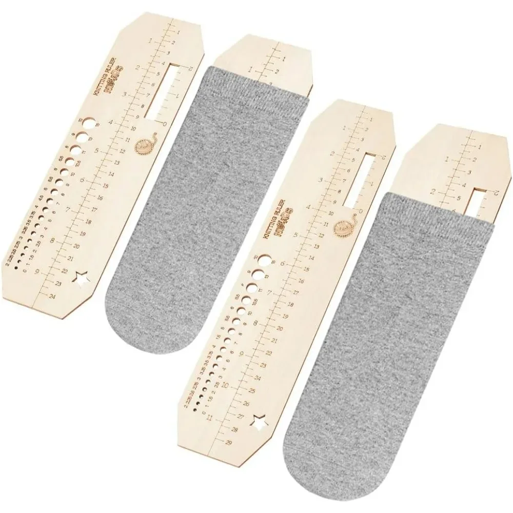 2 Stuks 2 Maten Hout Breien Liniaal 10-12X2.8 Inch Houten Sok Liniaal Breien Gehaakte Naald Gauge Weven gereedschap Handgemaakte Cadeau