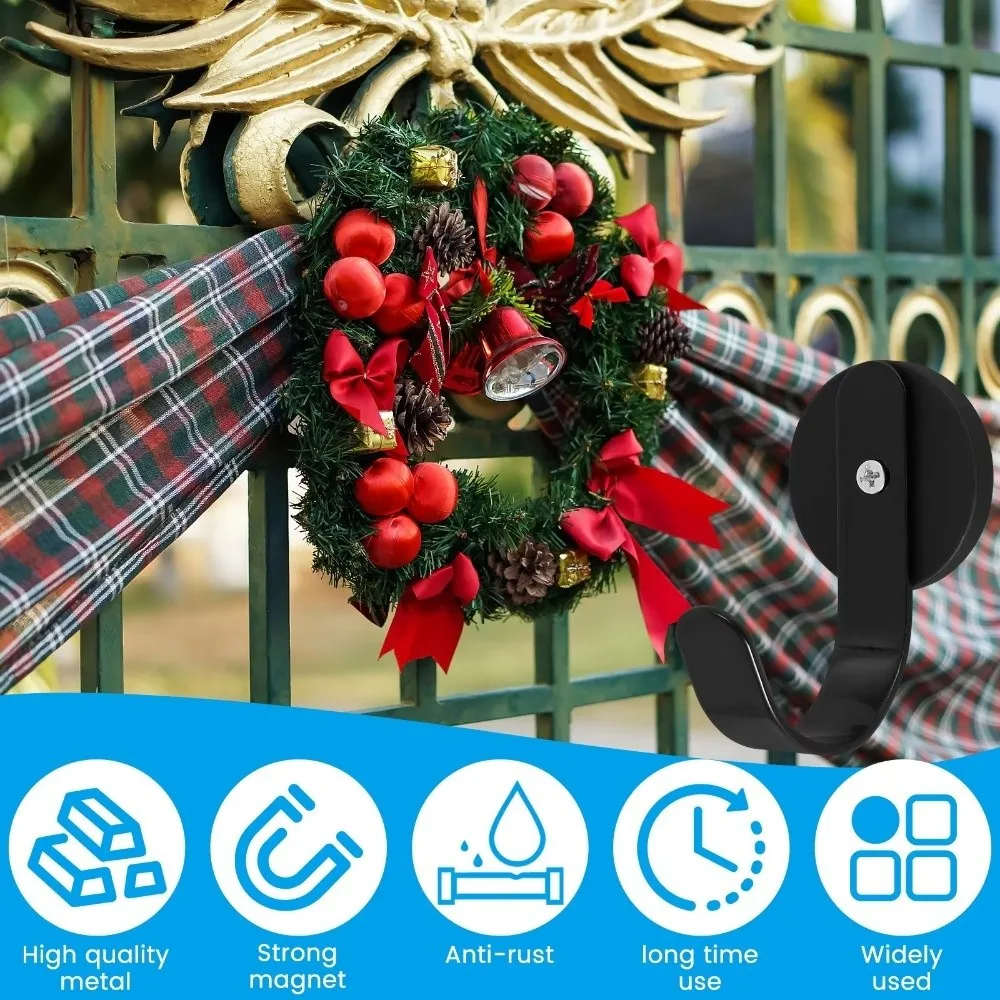 High Quality Metal Magnetic Hook Strong Magnetic Heavy Duty Flower Wreath Hook Anti-scratch Magnetic Hanger Metal Shelf