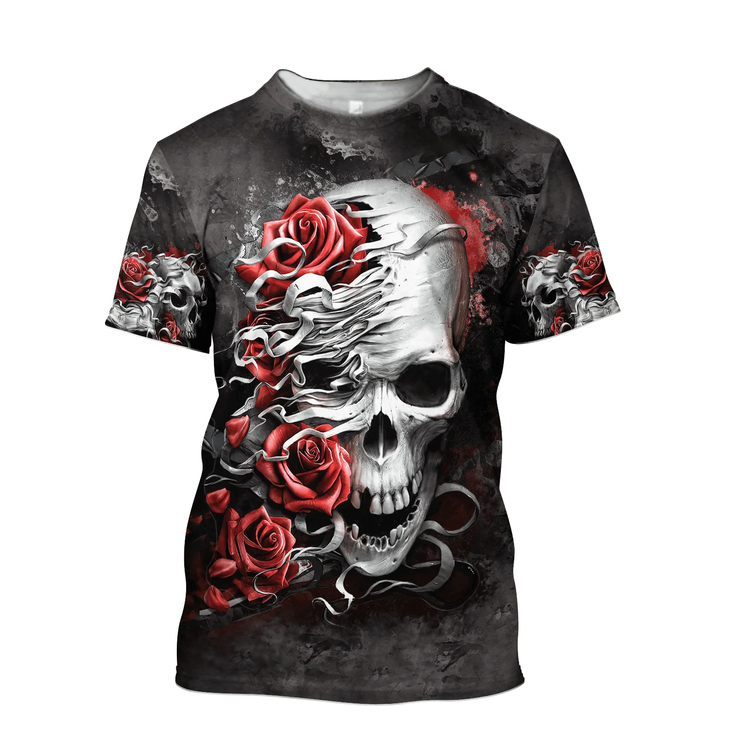 Reaper Skull and Rose Tattoo 3D All Over Printed Men's Set T-Shirt & Shorts Combo Unisex summer style Casual t shirt LMTZ13