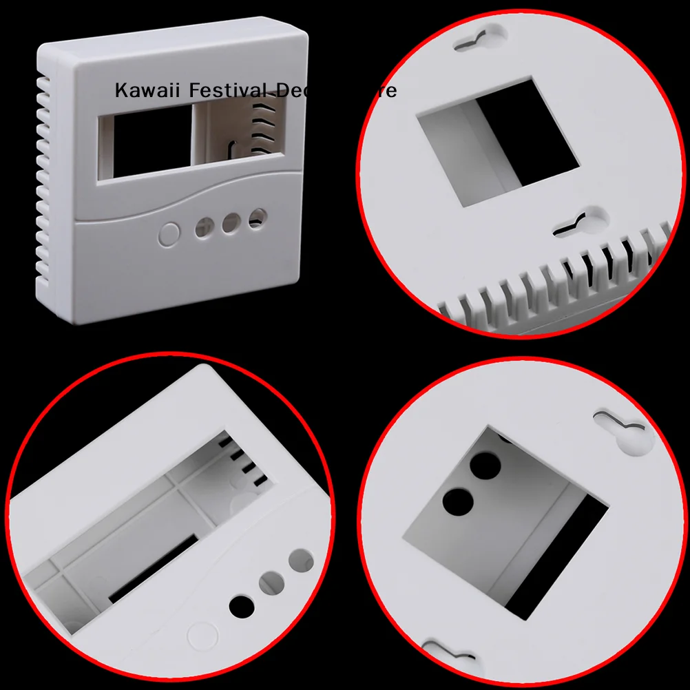 【K】1PC 8.6x8.6x2.6cm White 86 Plastic Project Box Enclosure Case for DIY LCD1602 Meter Tester With Button