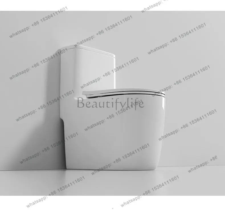 Large diameter toilet, anti-blocking, deodorant and anti-splashing water, super swirl siphon small apartment toilet