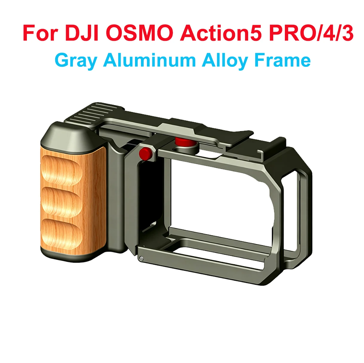 BGNing für DJI OSMO Action6 Kamerakäfig mit Holzgriff, Metallrahmen-Schutzkäfig für OSMO Action 5Pro 4 3 – Detail 4