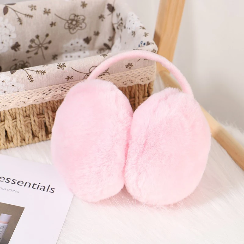 Peluche Scaldaorecchie Paraorecchie Portatile Pieghevole Inverno Caldo Morbido Copriorecchie Ragazze Moda Protezione dal freddo all'aperto Paraorecchie Studente Nuovo