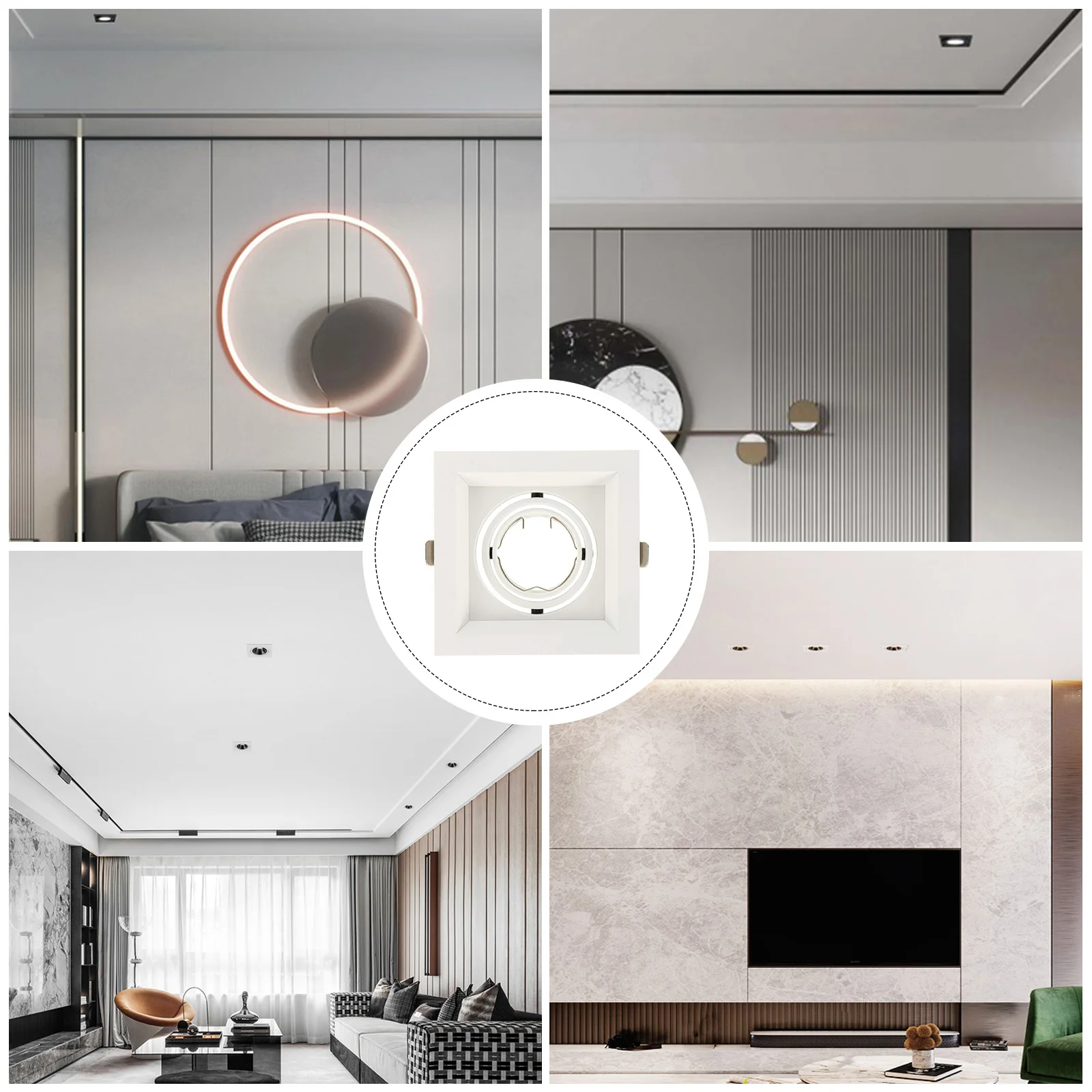 

1Pcs Spotlight Trim Ring High Quality Adjustable Ceiling Lamp Mount Shell for Mr16 Light Holder Kitchen Bedroom Bathroom