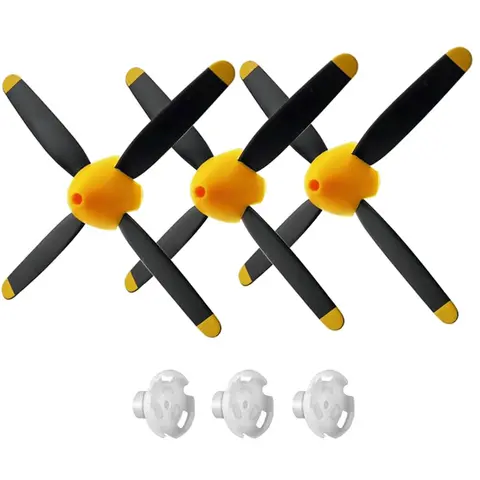4-Blade Propeller 3pcs, Spare RC Plane Propellers, Compatible for Volantexrc Brushless 500mm P-51D Mustang RC Plane(768-2)
