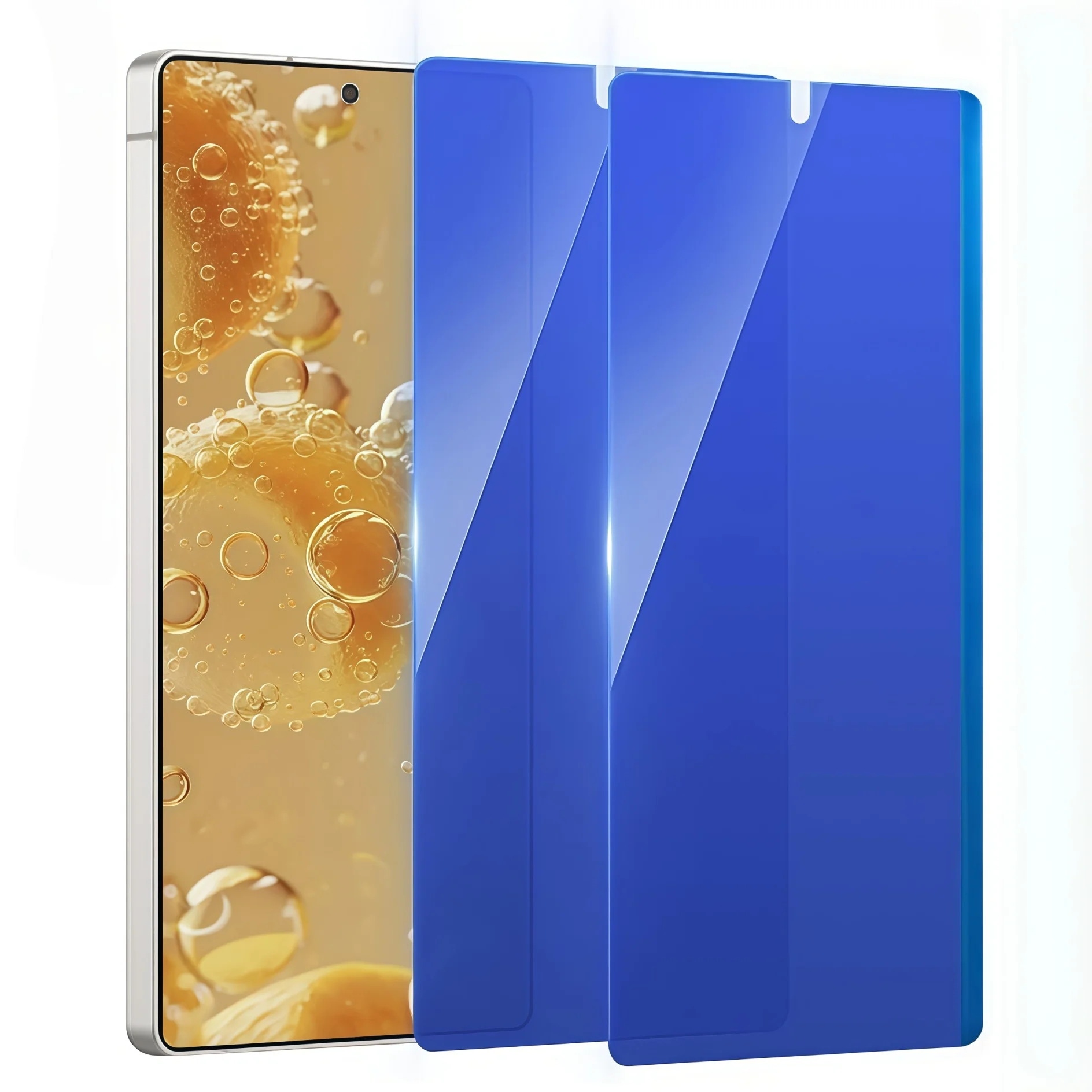 2 قطعة غطاء كامل مضاد للأزرق من الزجاج المقسى لهاتف سامسونج جالاكسي S25 Ultra/S25/S25FE، حماية ضد الضوء الأزرق للعين