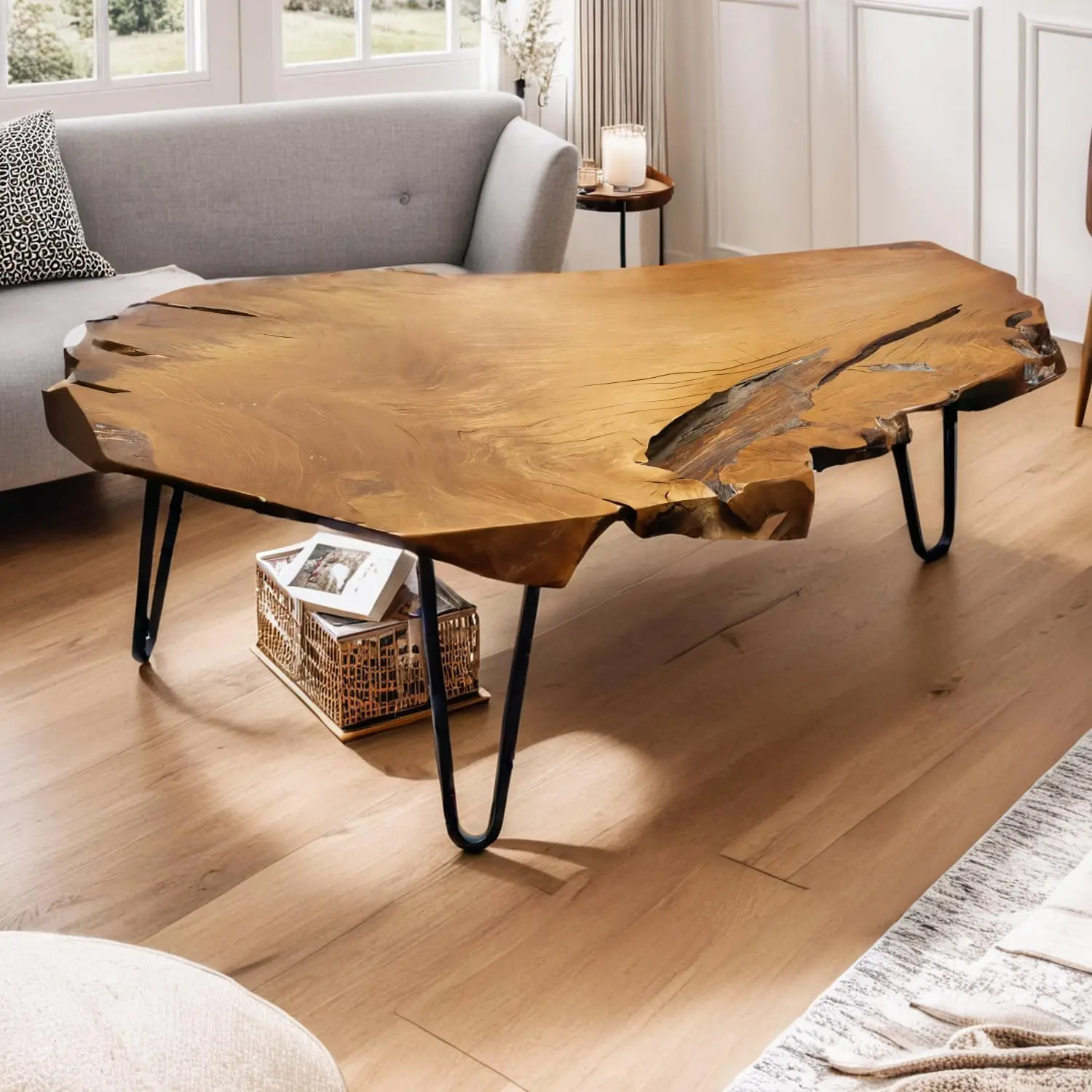 

Coffee Table - Live Edge Coffee Table - Natural Wooden Coffee Tables for Living Room