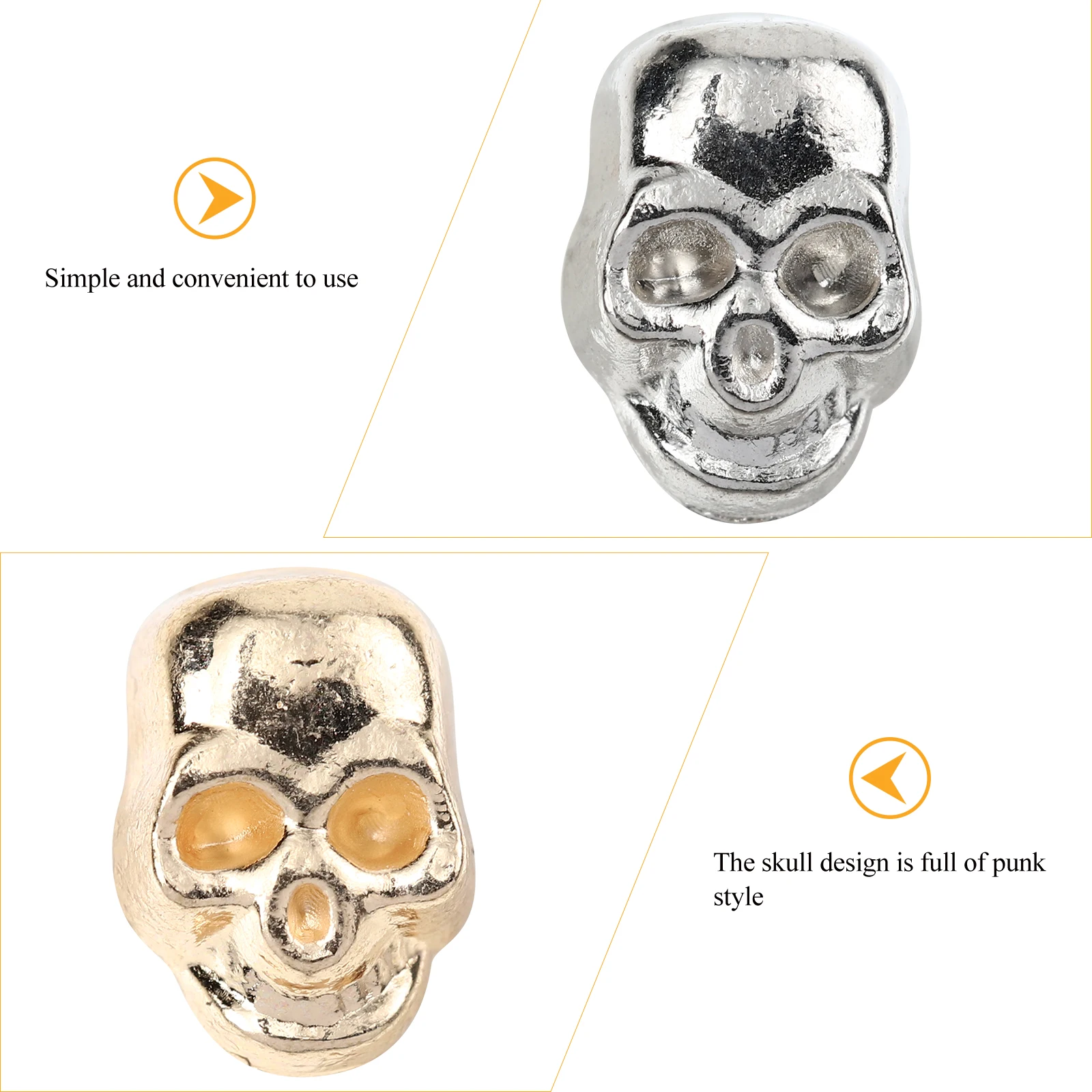 

20pcs Skull Rivets Ghost Head Studs Punk Gothic Diy Craft For Shoes Bag Decor Lightweight Durable Metal Rivets