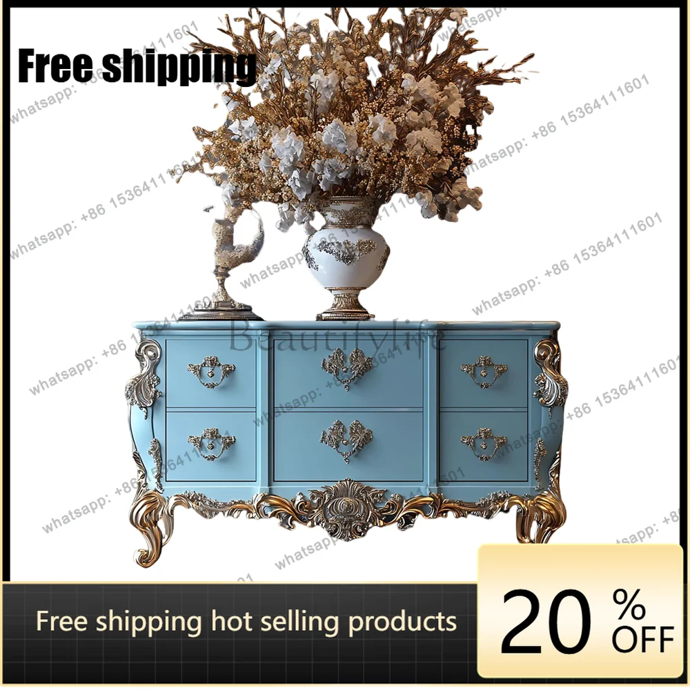 XX. French solid wood entrance side cabinet, guest corridor decorative cabinet