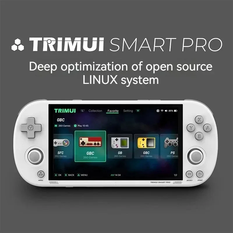 Consola de juegos portátil retro Trimui Smart Pro compatible con Bluetooth, sistema de juegos con auriculares de 4,96 pulgadas