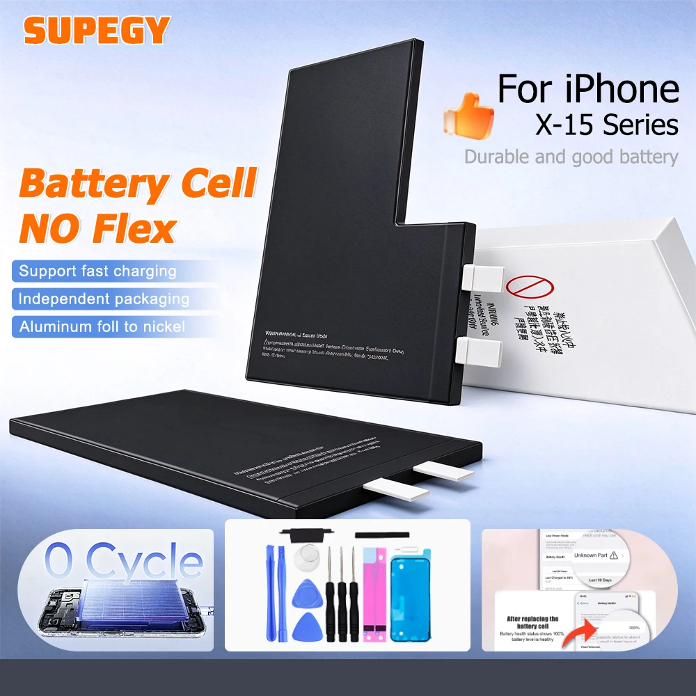 0 Cycle NEW High Quality Rechargeable Battery For iPhone 11Pro 12Pro 13Pro 14Pro 15Pro XR XS 11 12 13 14 15 ProMax Mini + Tools