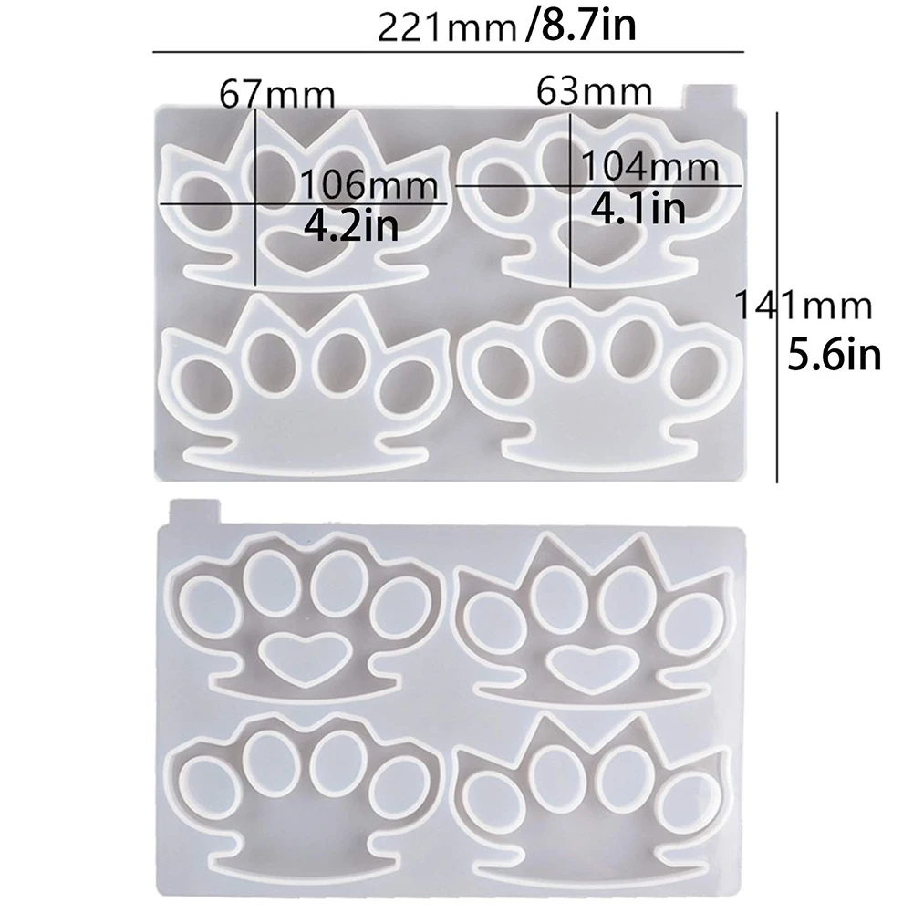 Brass Knuckle Silicone Mold Reusable Diy Epoxy Finger Tiger Silicone Ring Sleeve Mirror Silicone Mold(1Pcs)