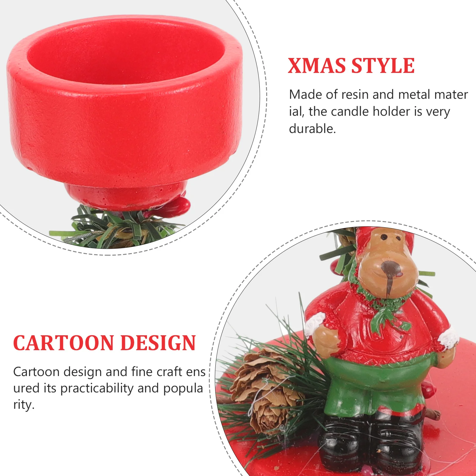 حامل شمع عيد الميلاد الاحتفالي، زخرفة سطح المكتب المزخرفة، مثالية لعرض رف الموقد لحفلات العطلات #1